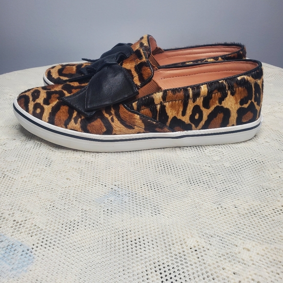Kate‎ spade Delise Calf Hair Leather Leopard print slip on Sneaker Bow size 6 B - Picture 5 of 10